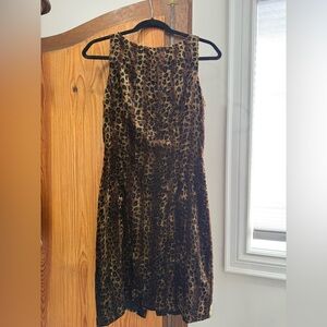 Liz Claiborne Brown and Black Animal Print Mini Dress